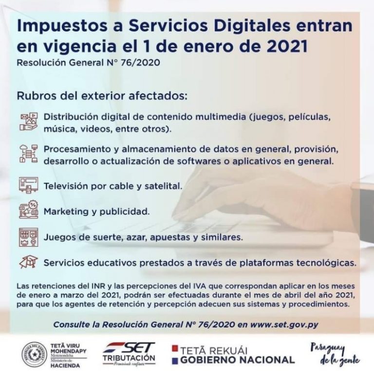 Impuestos a servicios digitales entran en vigencia a partir del 1ro de enero 2021